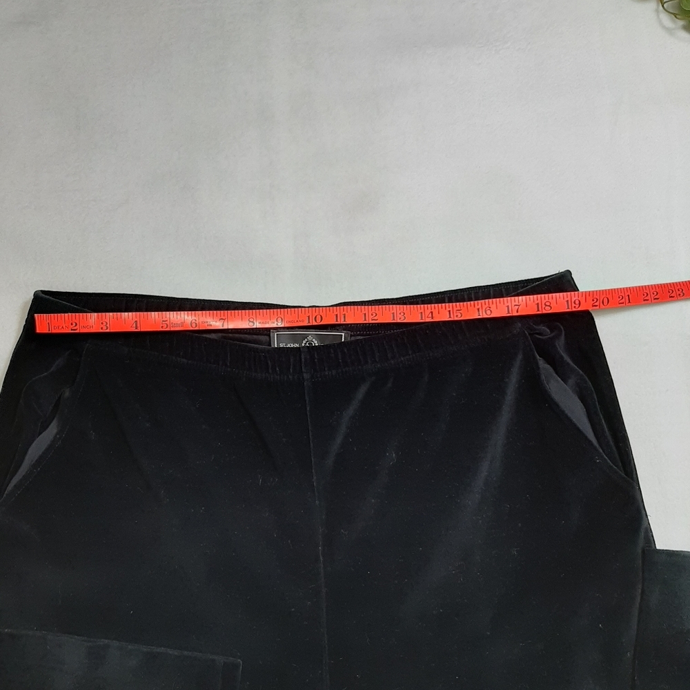 St. John Sport Black Velvet Elastic Waist Pants L - Picture 5 of 11